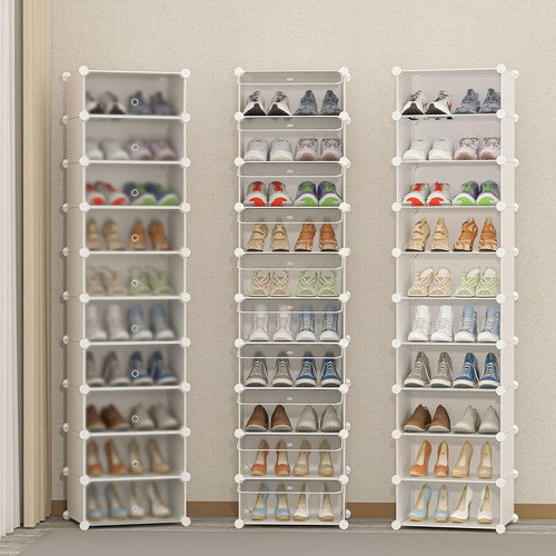 Tier shoe rack - with, door