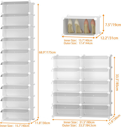Tier shoe rack - 10-tier,