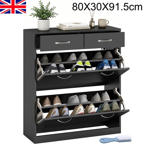 Black shoe cabinet - shoe, rack